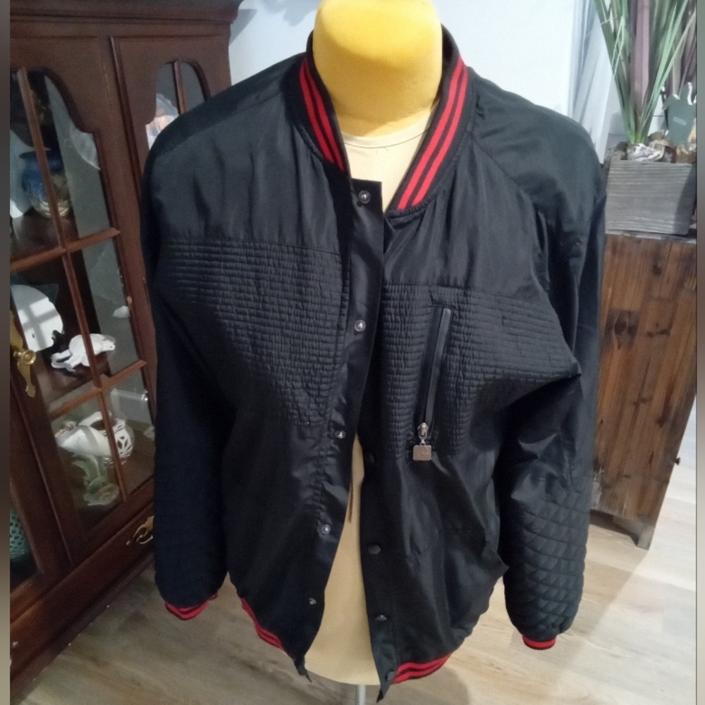 G-NET Size XXL Black and Red Men's Bomber Jacket